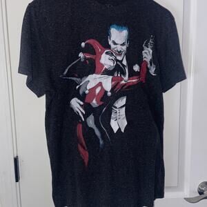 DC Joker And Harley Quinn Evil Dance Gray T Shirt Batman Large Comic Book
